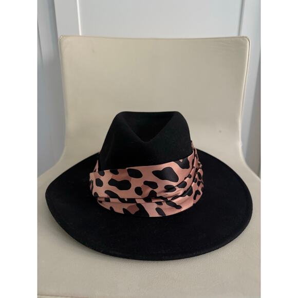 EUGENIA KIM  Maxine leopard-print satin-trimmed wool-felt fedora MSRP 395$ - Picture 8 of 10